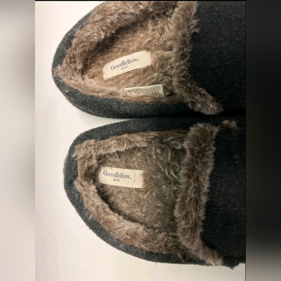 Goodfellow & Co Black Faux Fur Lined Loafer Slippers Size M 9/10 NWT BH - Picture 7 of 7
